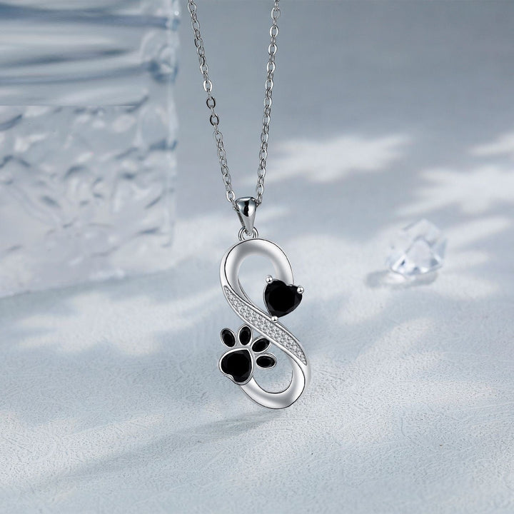 Infinite Love Heart & Paw Necklace