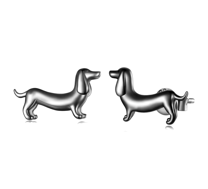 Dachshund Earrings Made of Silver